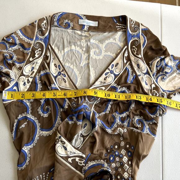 Emilio Pucci Firenze True Wrap Dress IT 44 US 10 / 12 Signature Print Made Italy - Picture 6 of 13